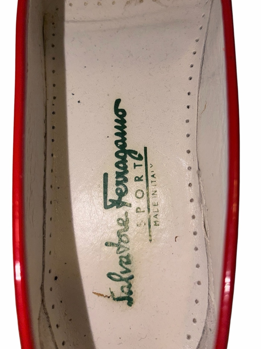 Vintage Salvatore Ferragamo Red Patent Leather Horsebit Loafers 8 B Made Italy - Picture 6 of 10